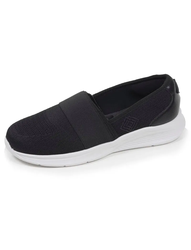 Baskets slippers Femme élastique Noir