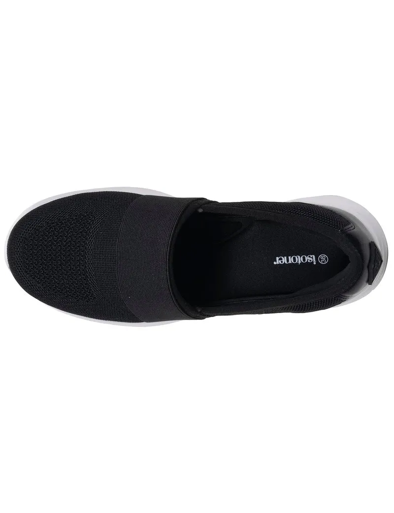 Baskets slippers Femme élastique Noir