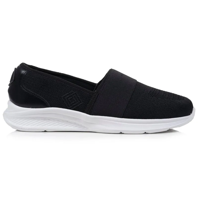 Baskets slippers Femme élastique Noir