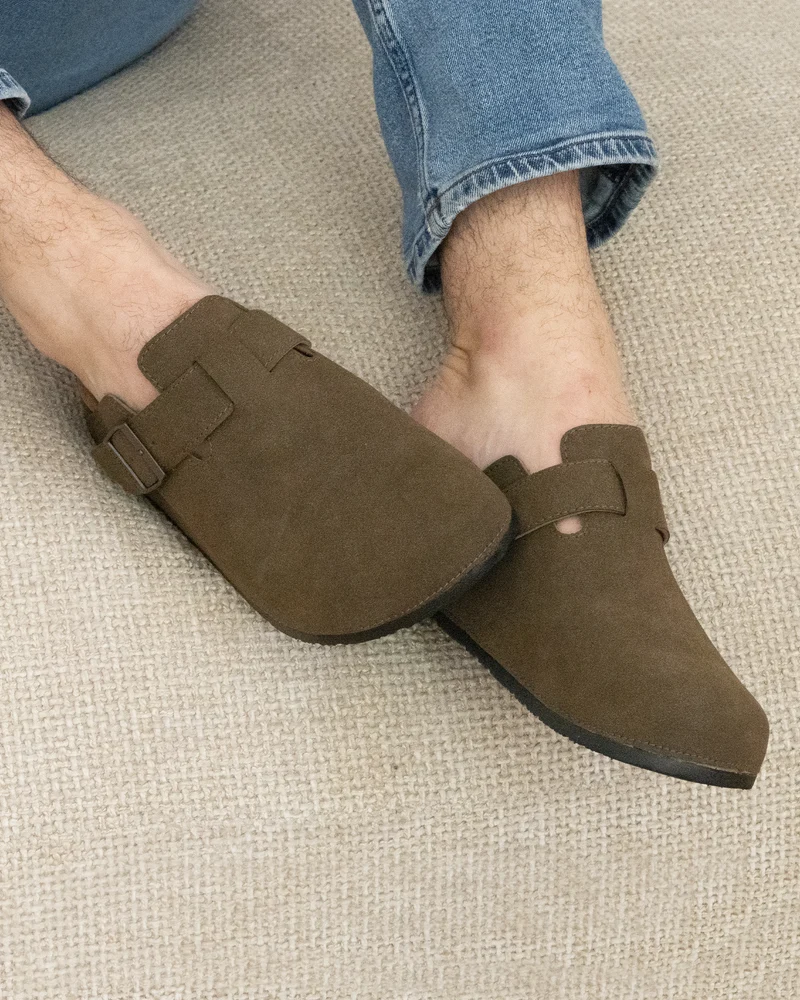 Mules Sabots Homme Olive
