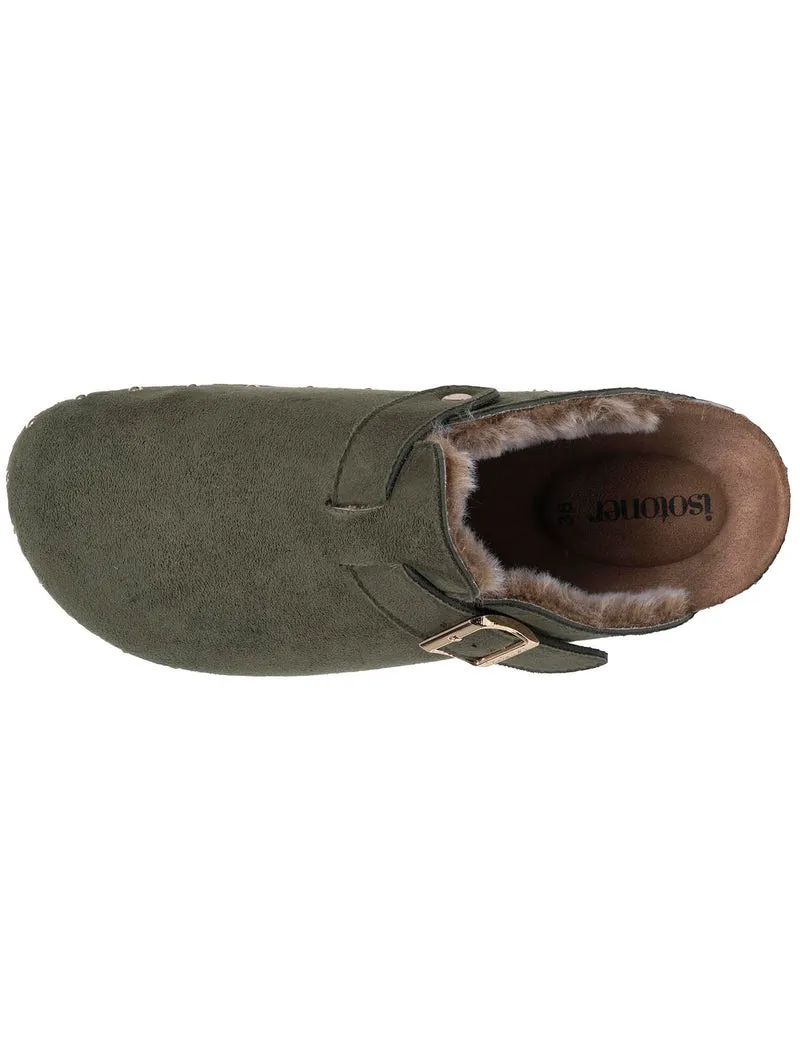 Sabots Femme fourrés Kaki clous