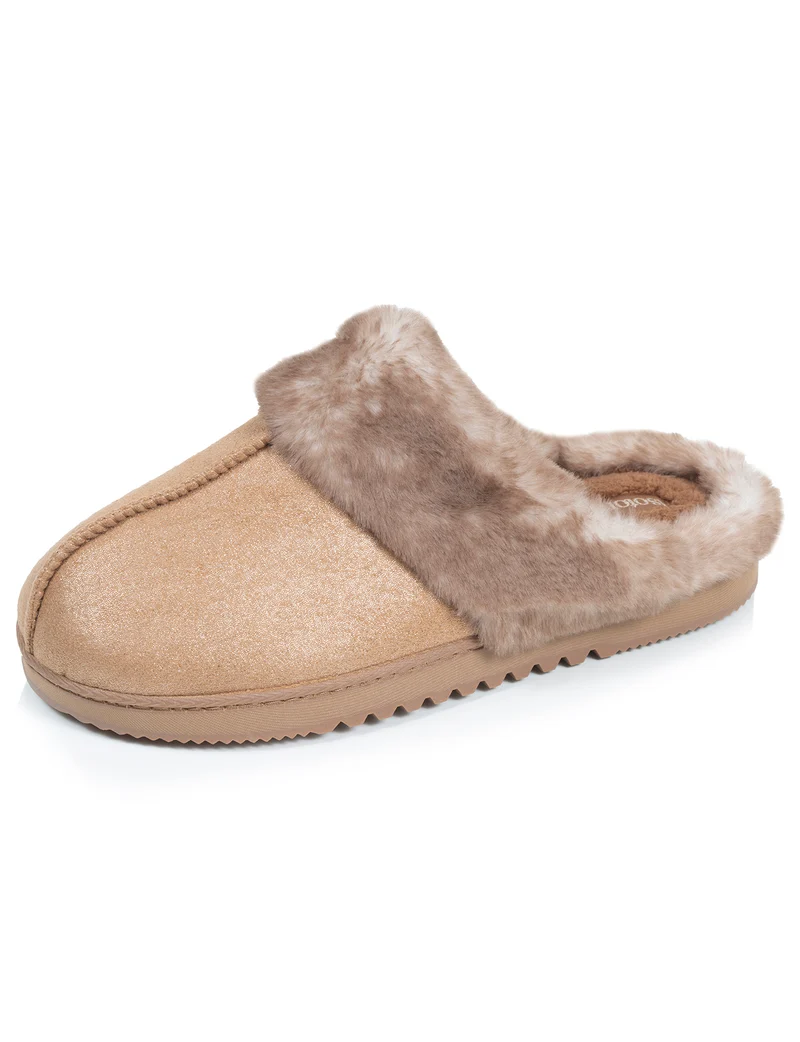 Chaussons Mules crantées Femme Camel