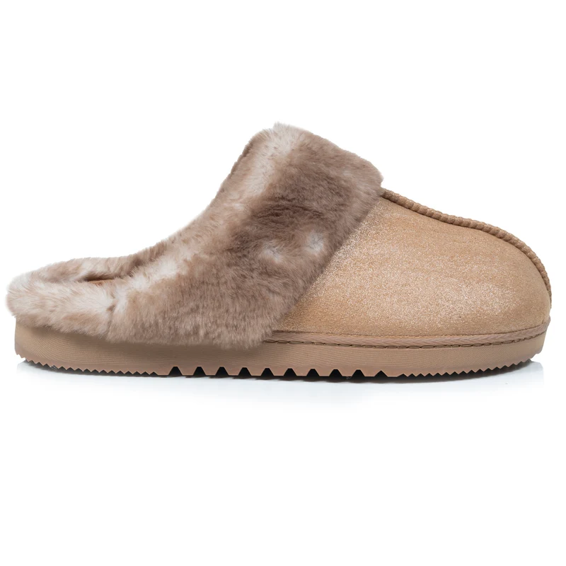 Chaussons Mules crantées Femme Camel