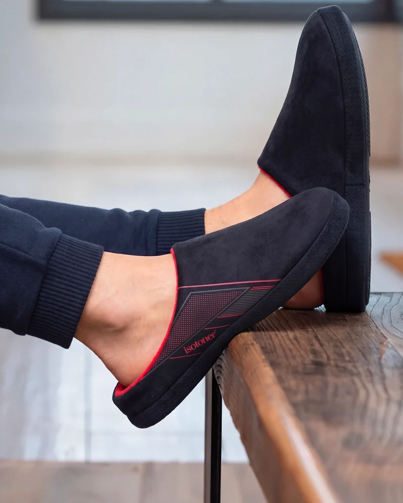 Chaussons Mules Homme suédine Noir