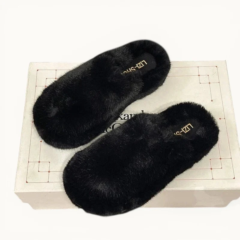 Chausson femme fourrure