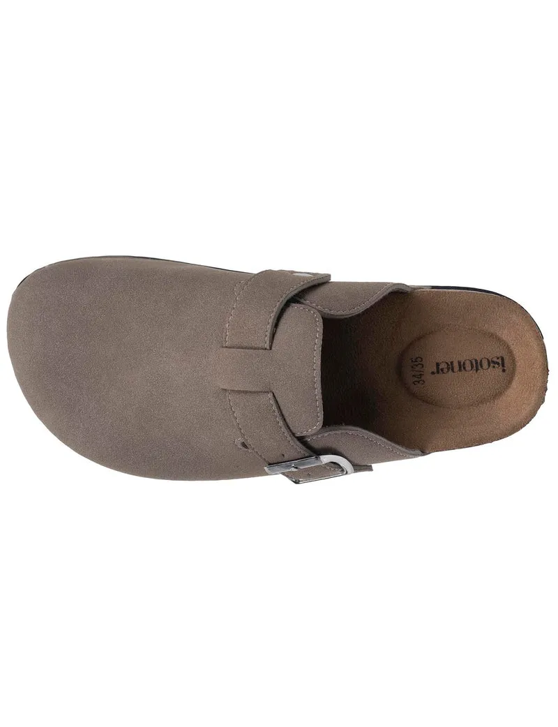 Mules Sabots Femme Taupe