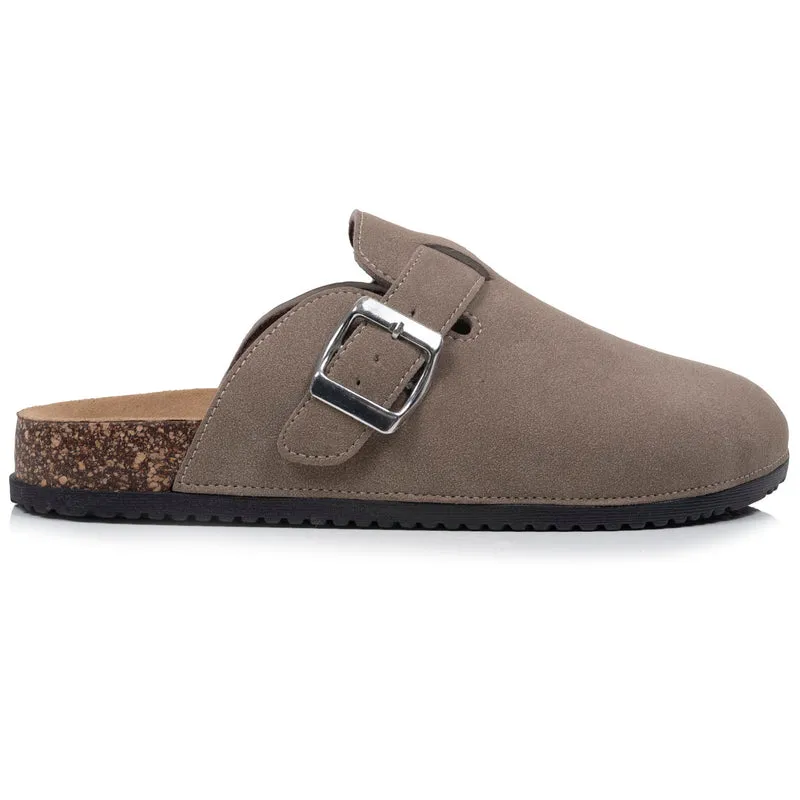 Mules Sabots Femme Taupe