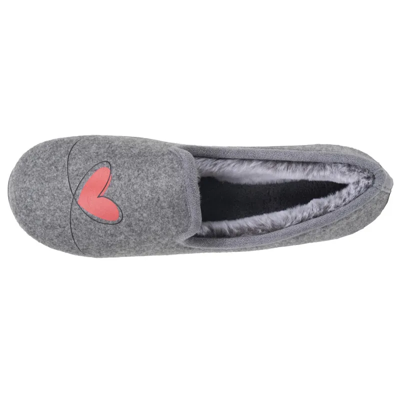 Chaussons Charentaises Femme Gris/Rouge
