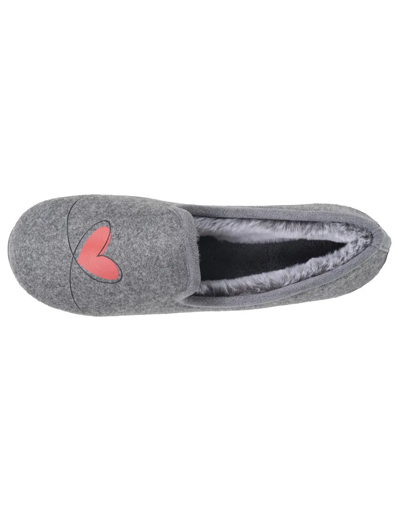 Chaussons Charentaises Femme Gris/Rouge