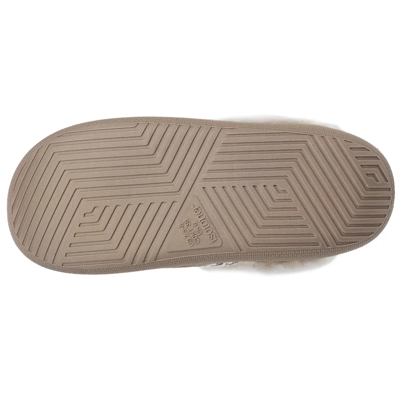 Chaussons Mules Femme BLOUP Camel liseré
