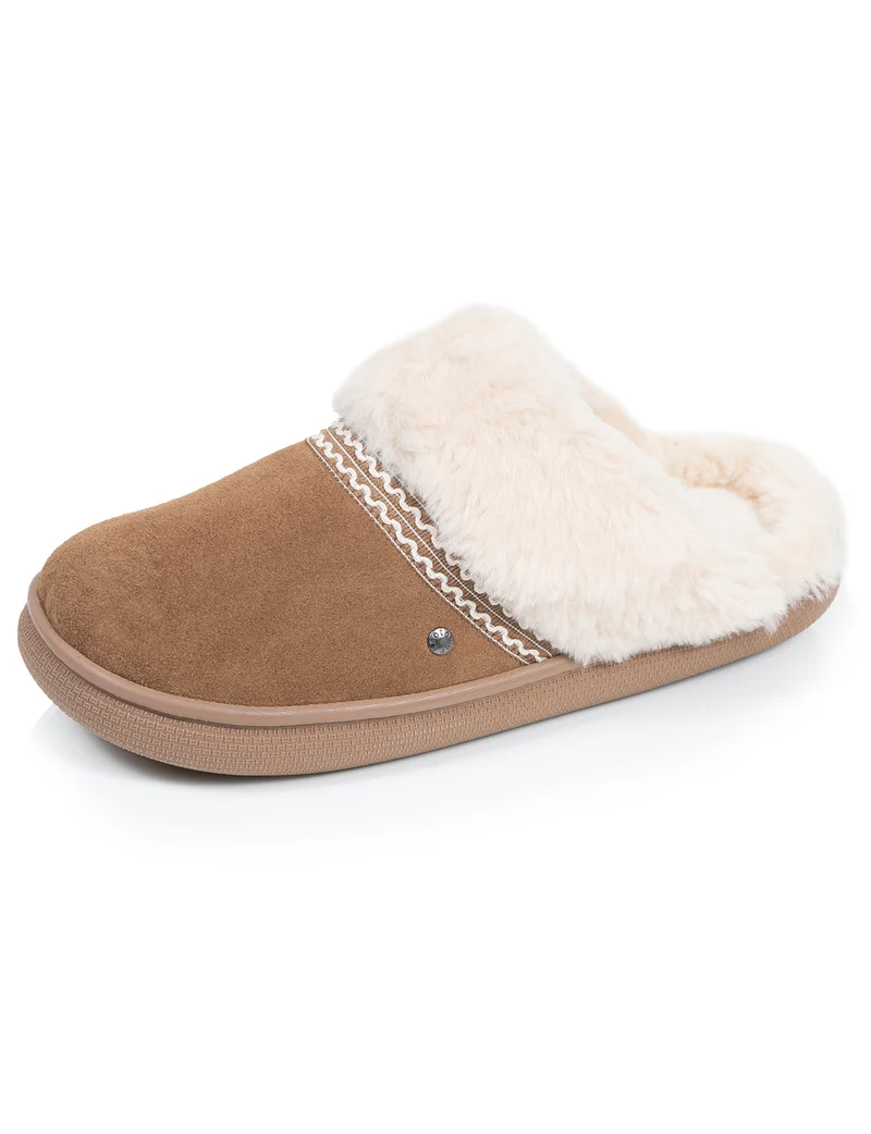 Chaussons Mules Femme BLOUP Camel liseré