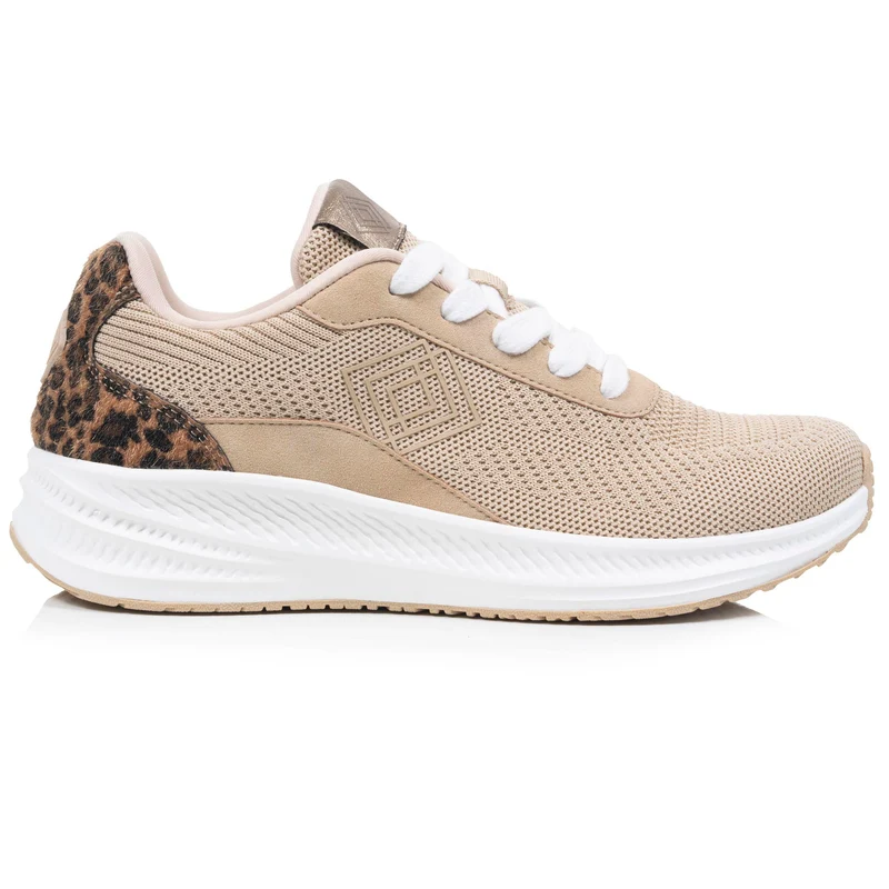 Baskets Femme Confort Beige/Léopard
