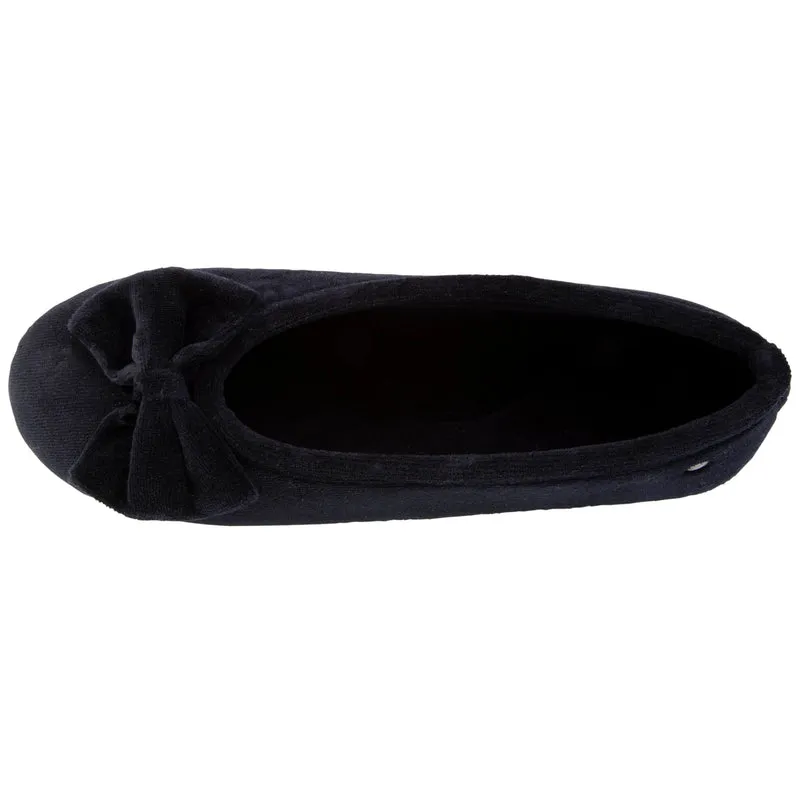 Chaussons ballerines Femme confort Nœud Noir