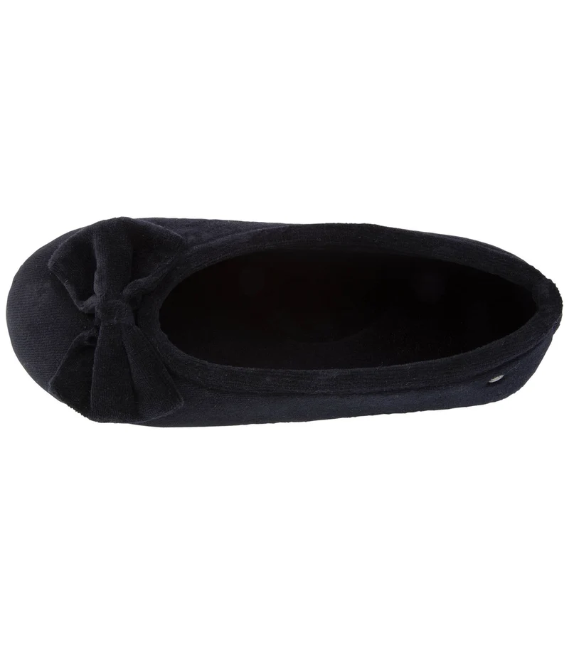 Chaussons ballerines Femme confort Nœud Noir