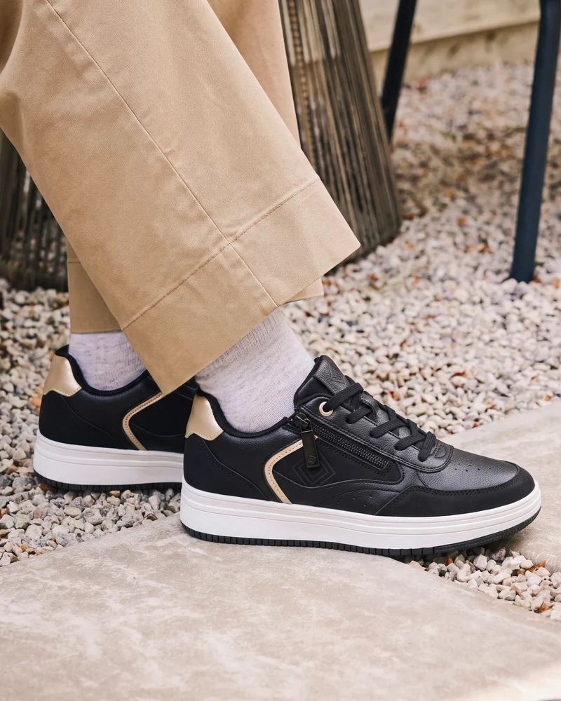 Baskets Femme détail zip Noir