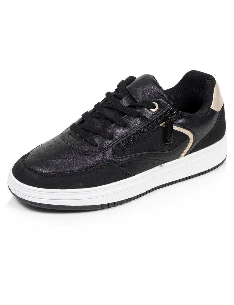 Baskets Femme détail zip Noir