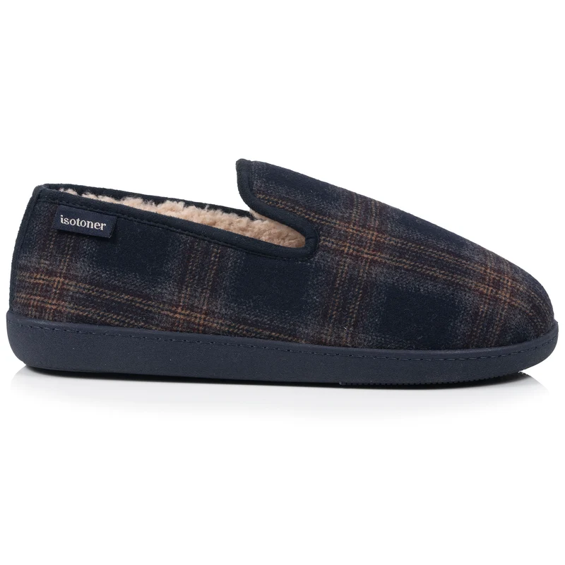 Chaussons Charentaises Homme Tartan Marine