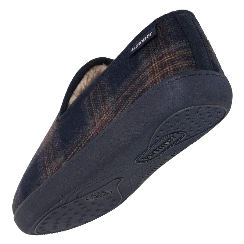 Chaussons Charentaises Homme Tartan Marine