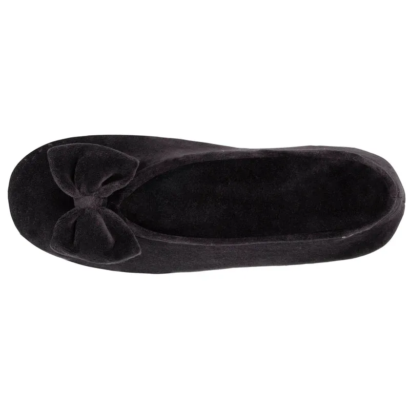 Chaussons Ballerines Femme Grand Noeud Noir