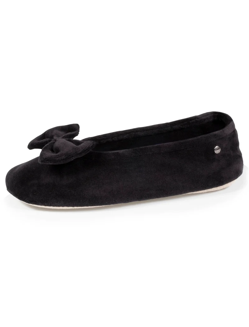Chaussons Ballerines Femme Grand Noeud Noir