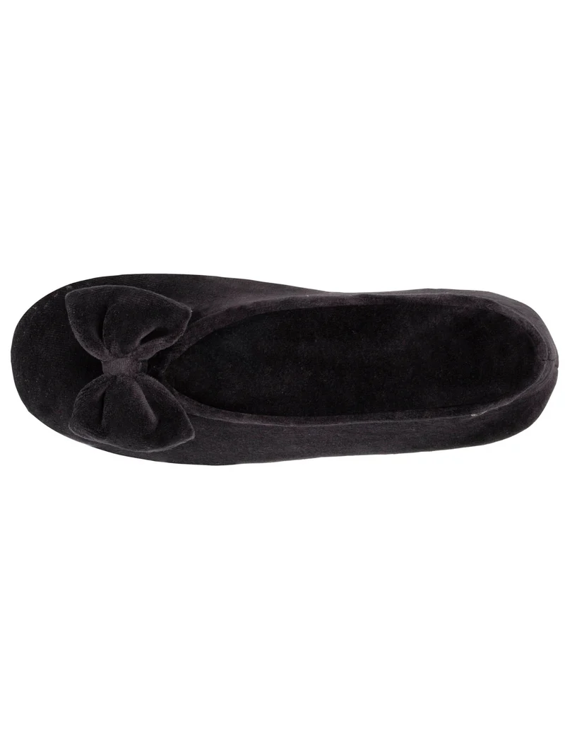 Chaussons Ballerines Femme Grand Noeud Noir