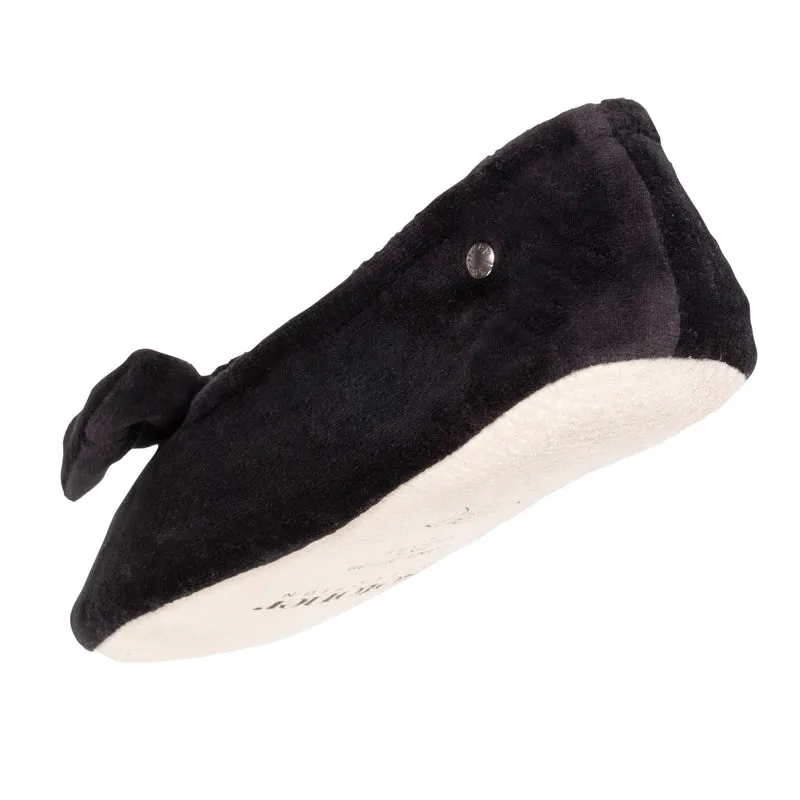 Chaussons Ballerines Femme Grand Noeud Noir