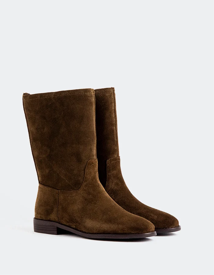 Nolene Khaki Suede