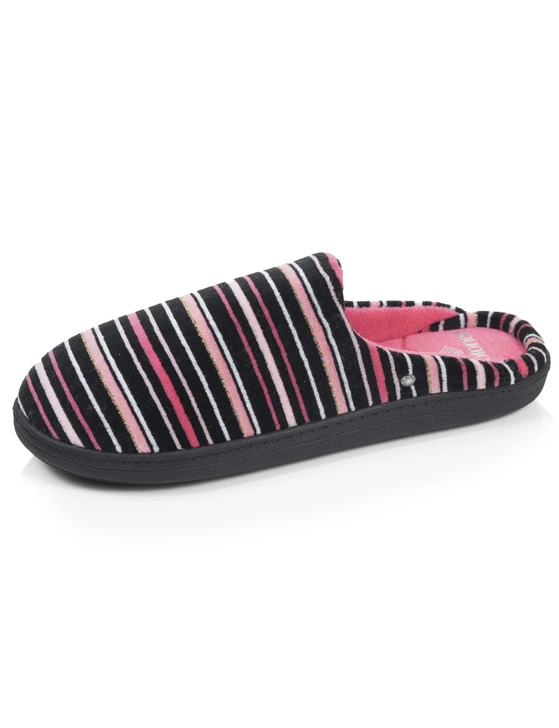 Chaussons Mules Femme Rayures Roses