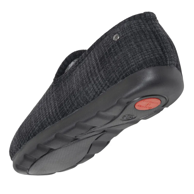 Chaussons Charentaises Homme Tartan Noir