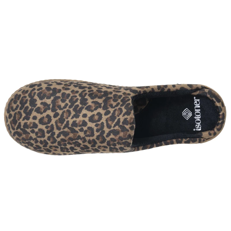 Chaussons Mules Femme Léopard Beige foncé