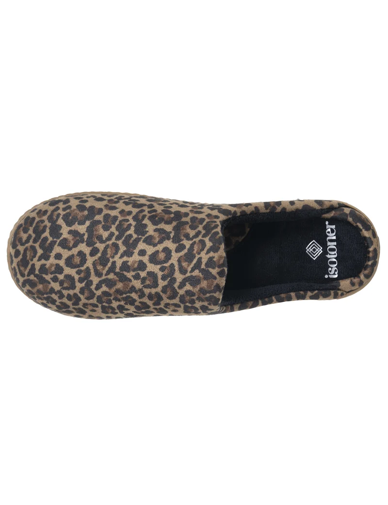 Chaussons Mules Femme Léopard Beige foncé