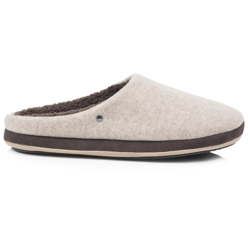 Chaussons Mules Homme feutrine Beige