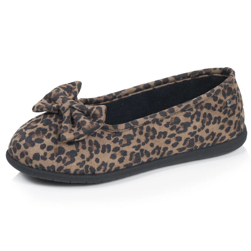 Chaussons Ballerines Femme Léopard foncé