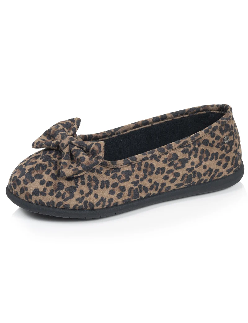 Chaussons Ballerines Femme Léopard foncé