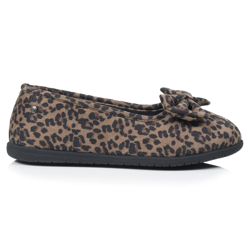 Chaussons Ballerines Femme Léopard foncé