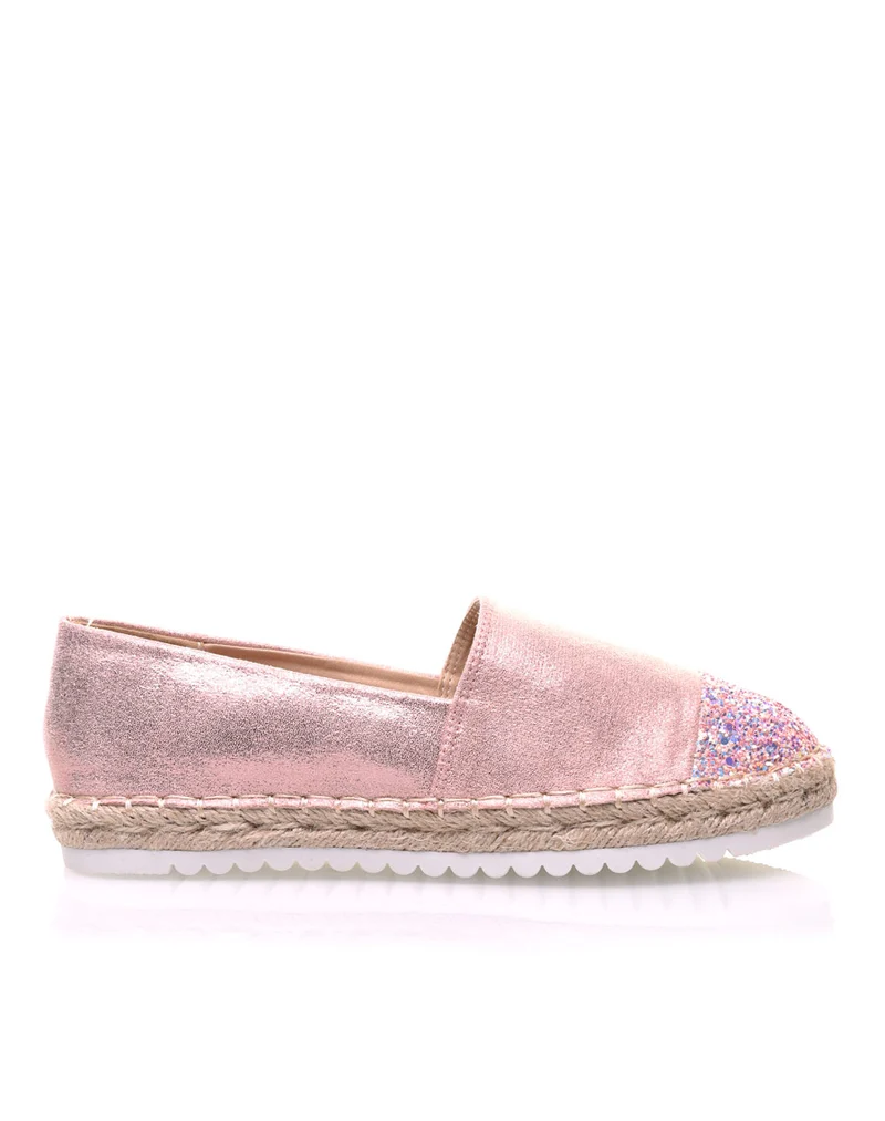 Espadrilles roses effet brillant