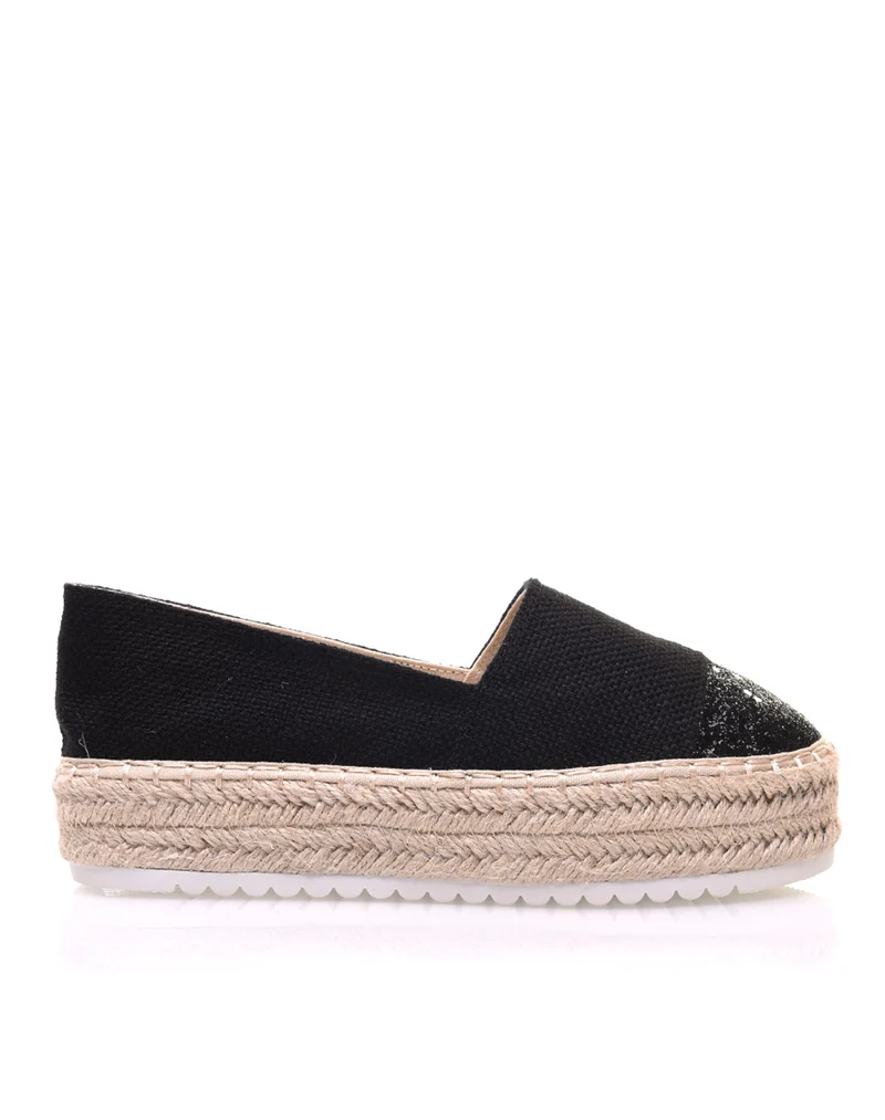 Espadrilles noires semelles épaisses