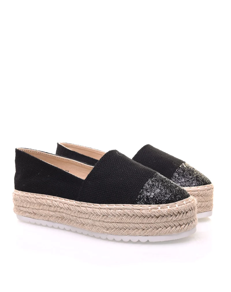 Espadrilles noires semelles épaisses
