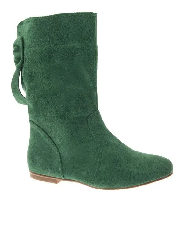 Chaussure femme Style Shoes: Botte plate vert
