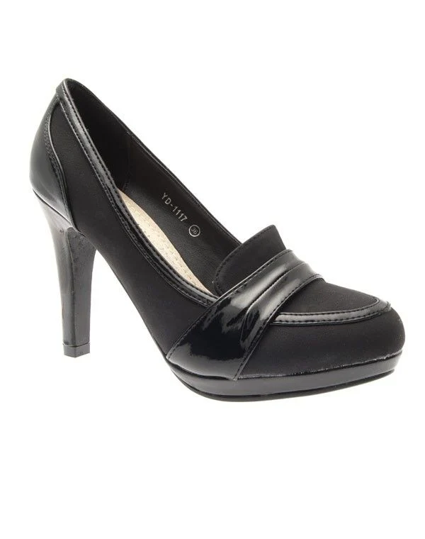 Chaussures femme Suredelle: Escarpins mocassins noirs