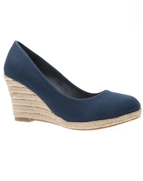 Chaussures femme Just Woman: Escarpin compensé bleu