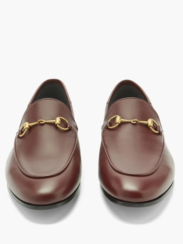 Foldable-heel leather horsebit loafers
