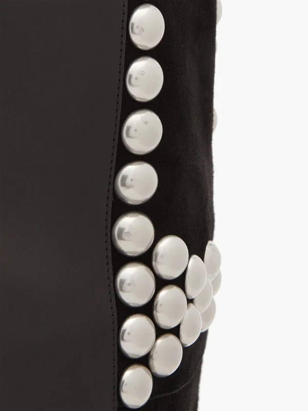 Layo studded cone-heel suede calf boots