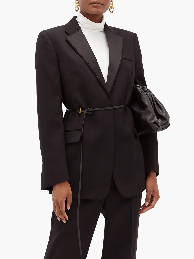 Oversized grain de poudre tuxedo jacket