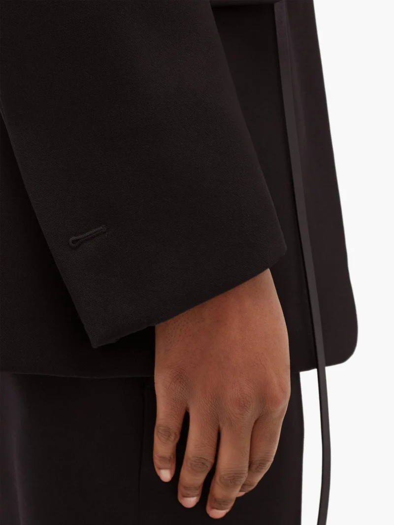 Oversized grain de poudre tuxedo jacket