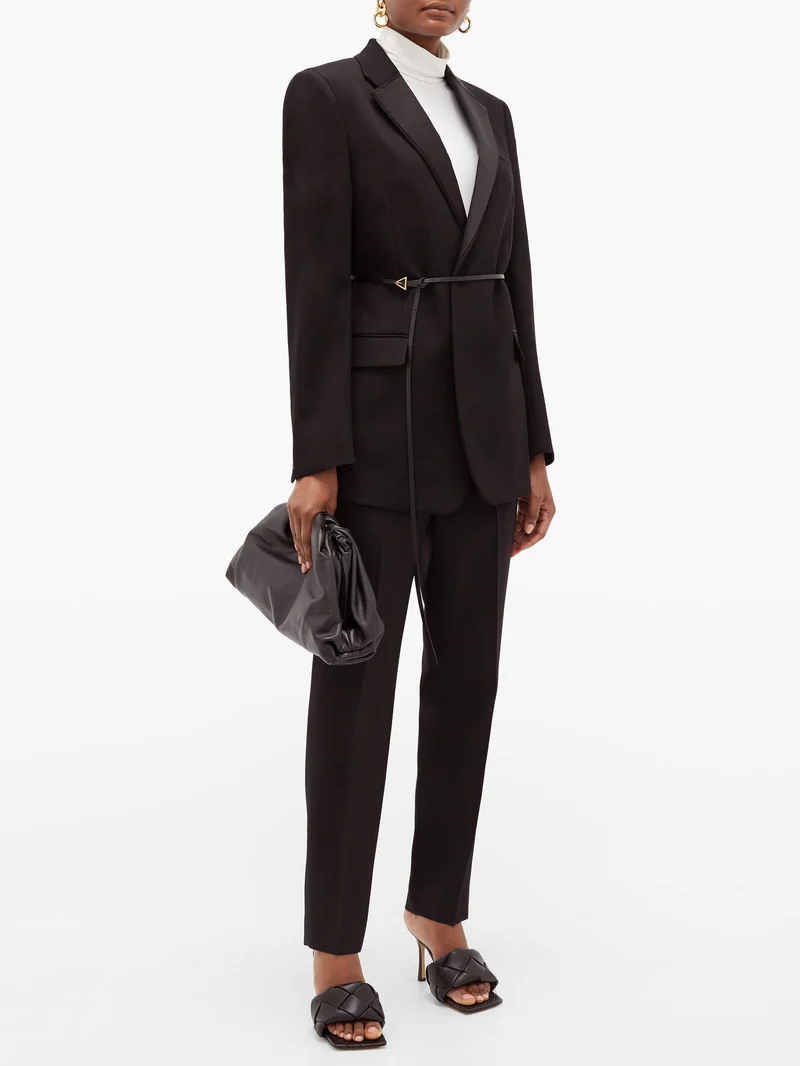 Oversized grain de poudre tuxedo jacket
