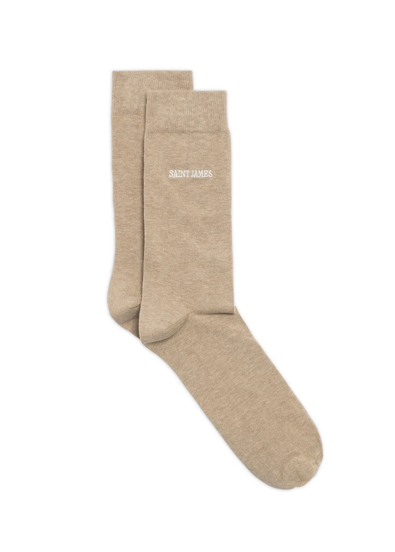 Chaussettes brodées (BEIGE CHINE)