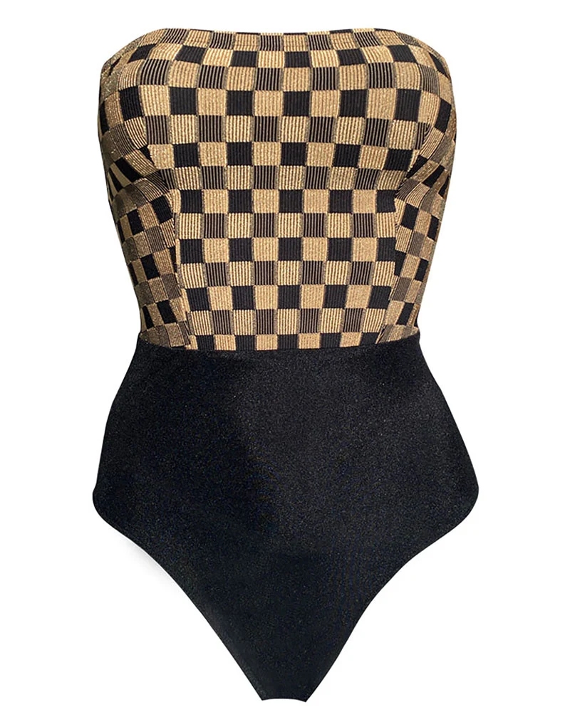 Maillot 1 piece baie brune