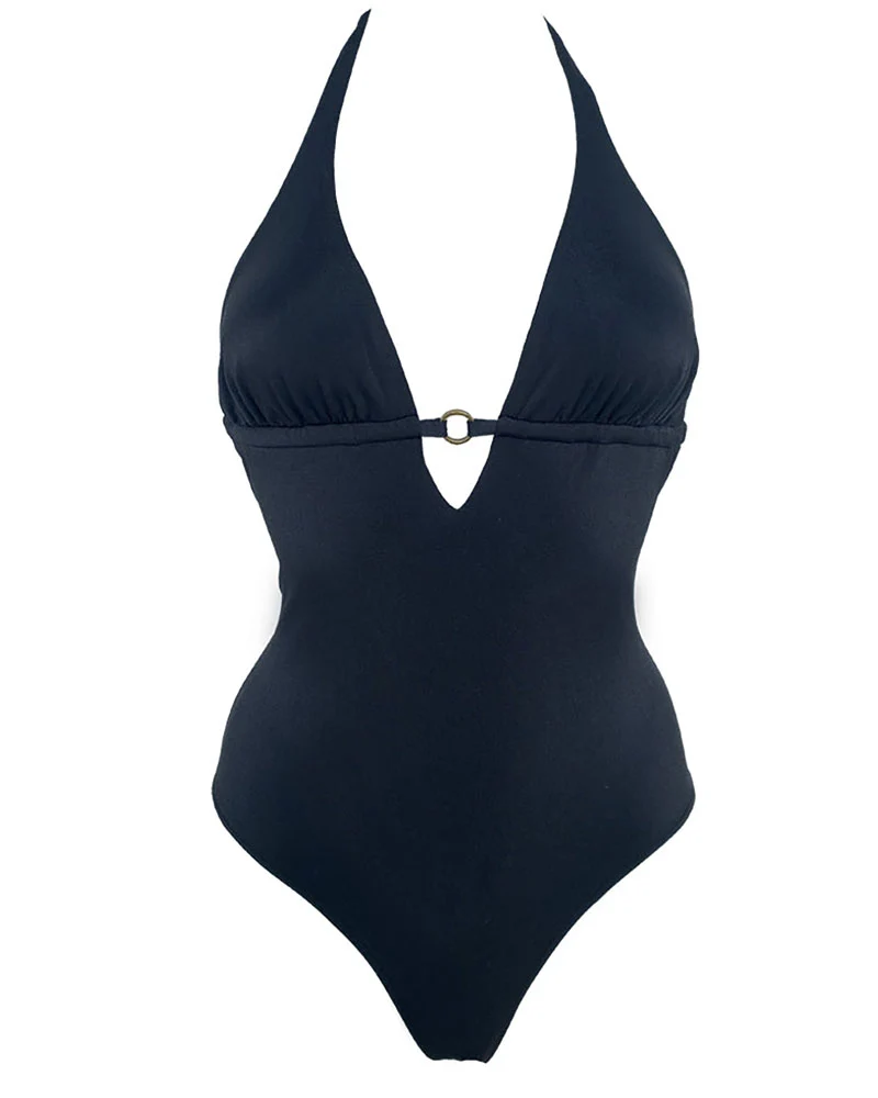 Maillot 1 piece baie brune