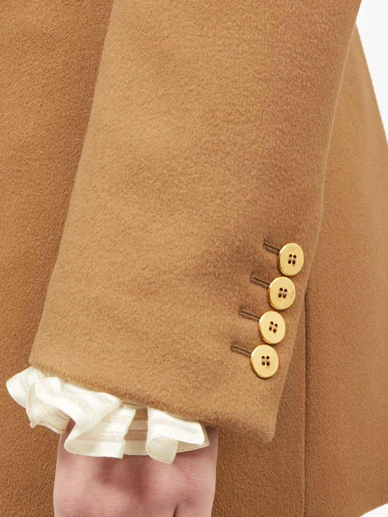 Double-breasted cashmere-flannel jacket